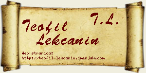 Teofil Lekčanin vizit kartica